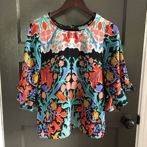 Maeve Flok Floral Blouse Anthropologie